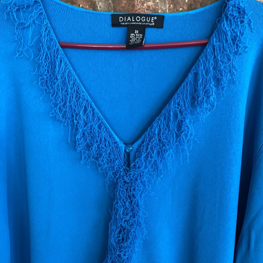 Button up cardigan with decorative frilly‘s - Picture 3 of 7